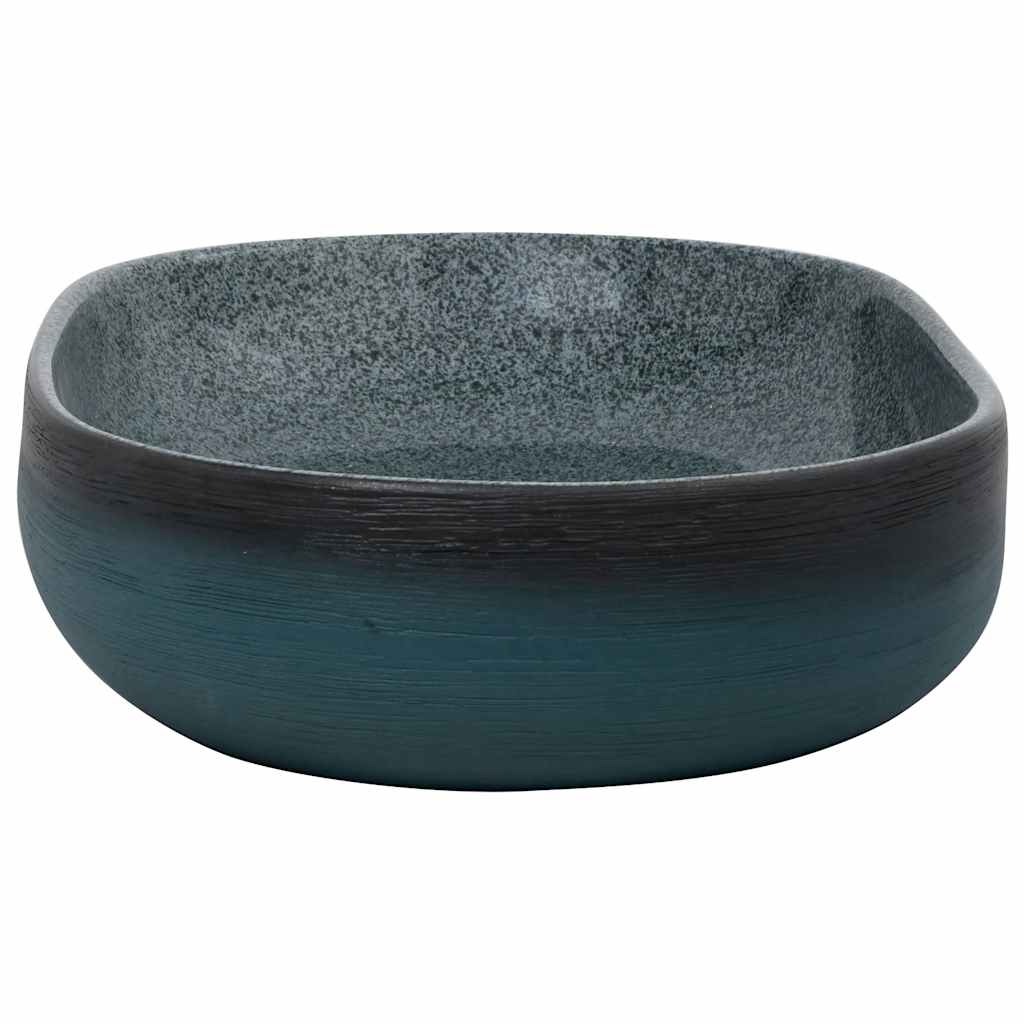 Benkeservant turkis oval 59x40x14 cm keramikk vidaXL