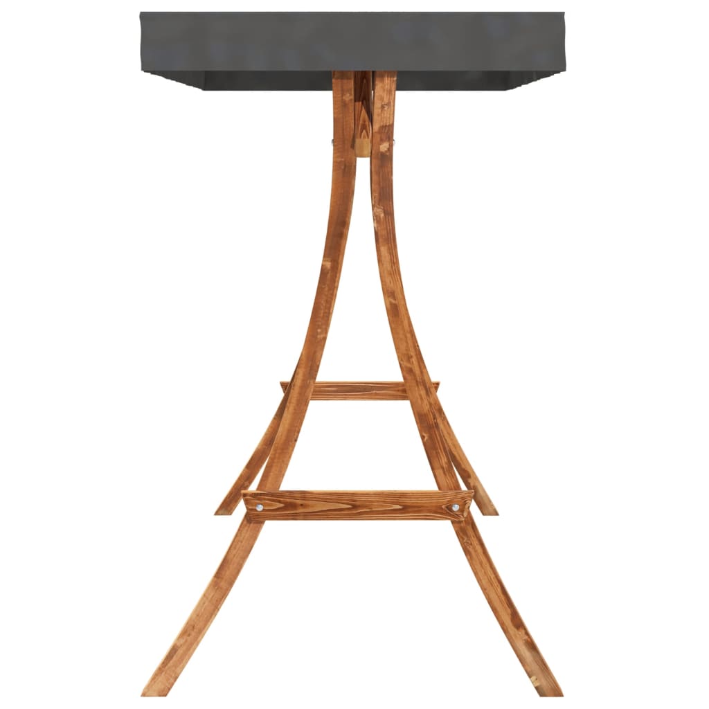 Hengebenk med skjerm heltre gran med teakfinish