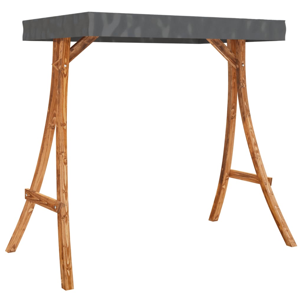 Hengebenk med skjerm heltre gran med teakfinish