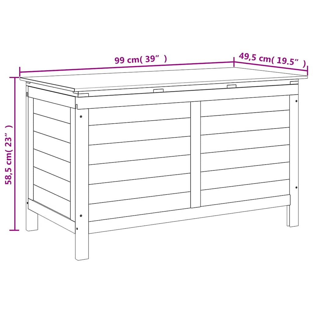 Putekasse antrasitt 99x49,5x58,5 cm heltre gran vidaXL