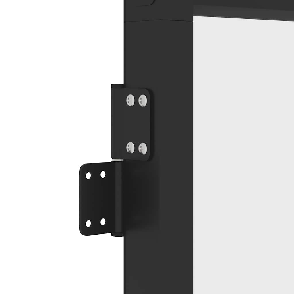 Innerdør slank svart 93x201,5 cm herdet glass og aluminium