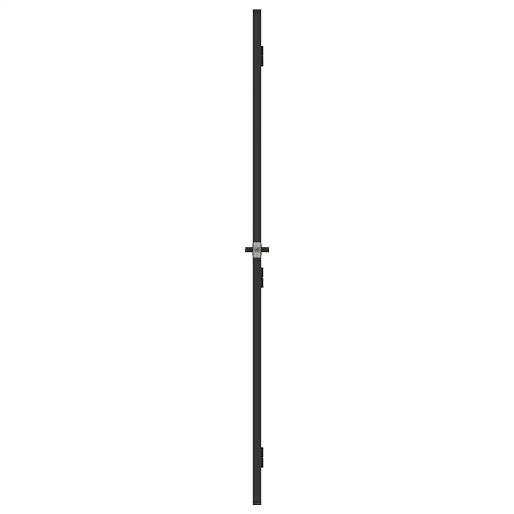Innerdør slank svart 102,5x201,5 cm herdet glass og aluminium