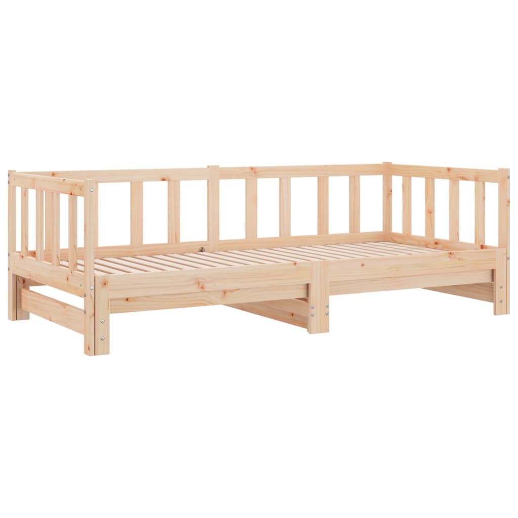 Uttrekkbar dagseng 90x200 cm heltre furu vidaXL
