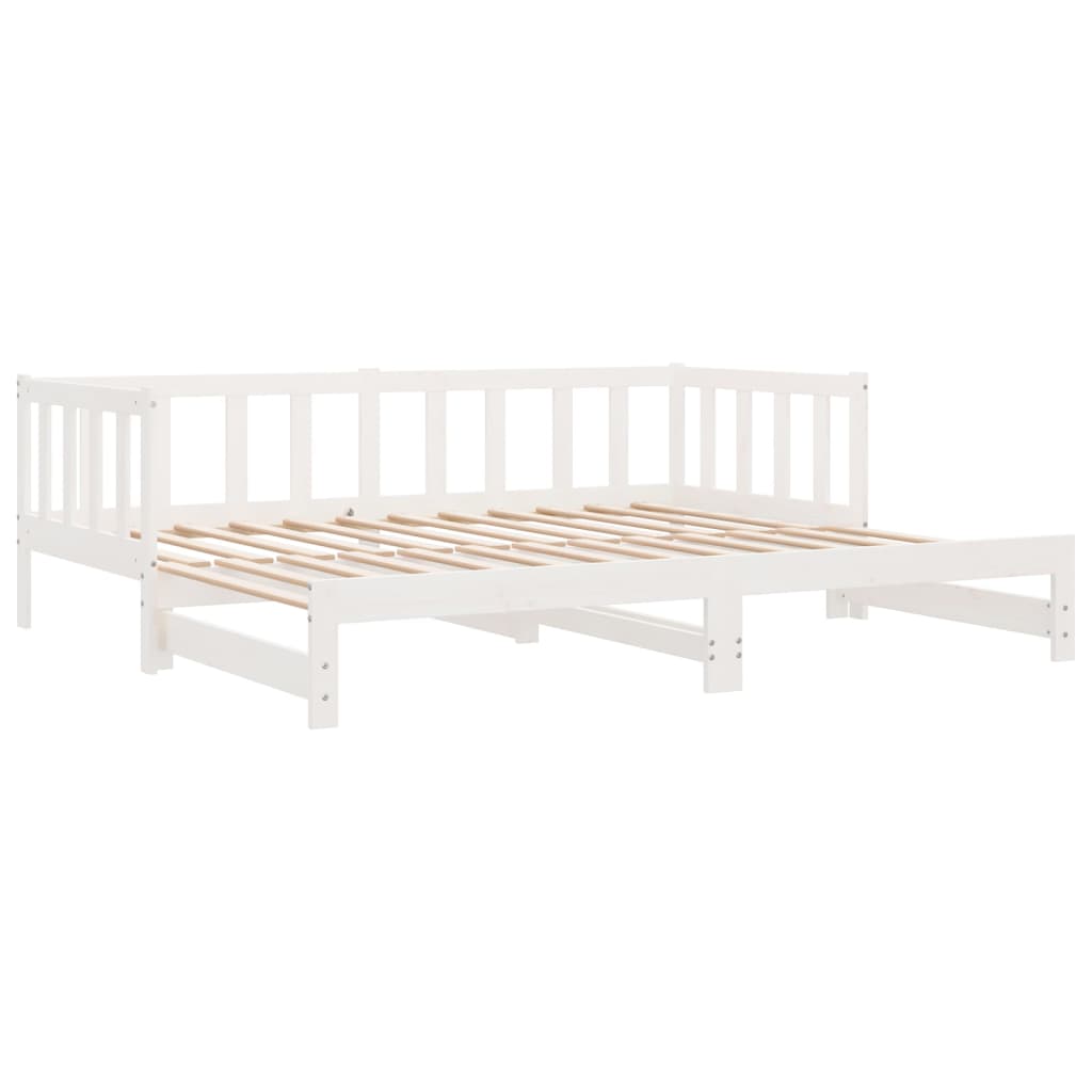 Uttrekkbar dagseng hvit 80x200 cm heltre furu