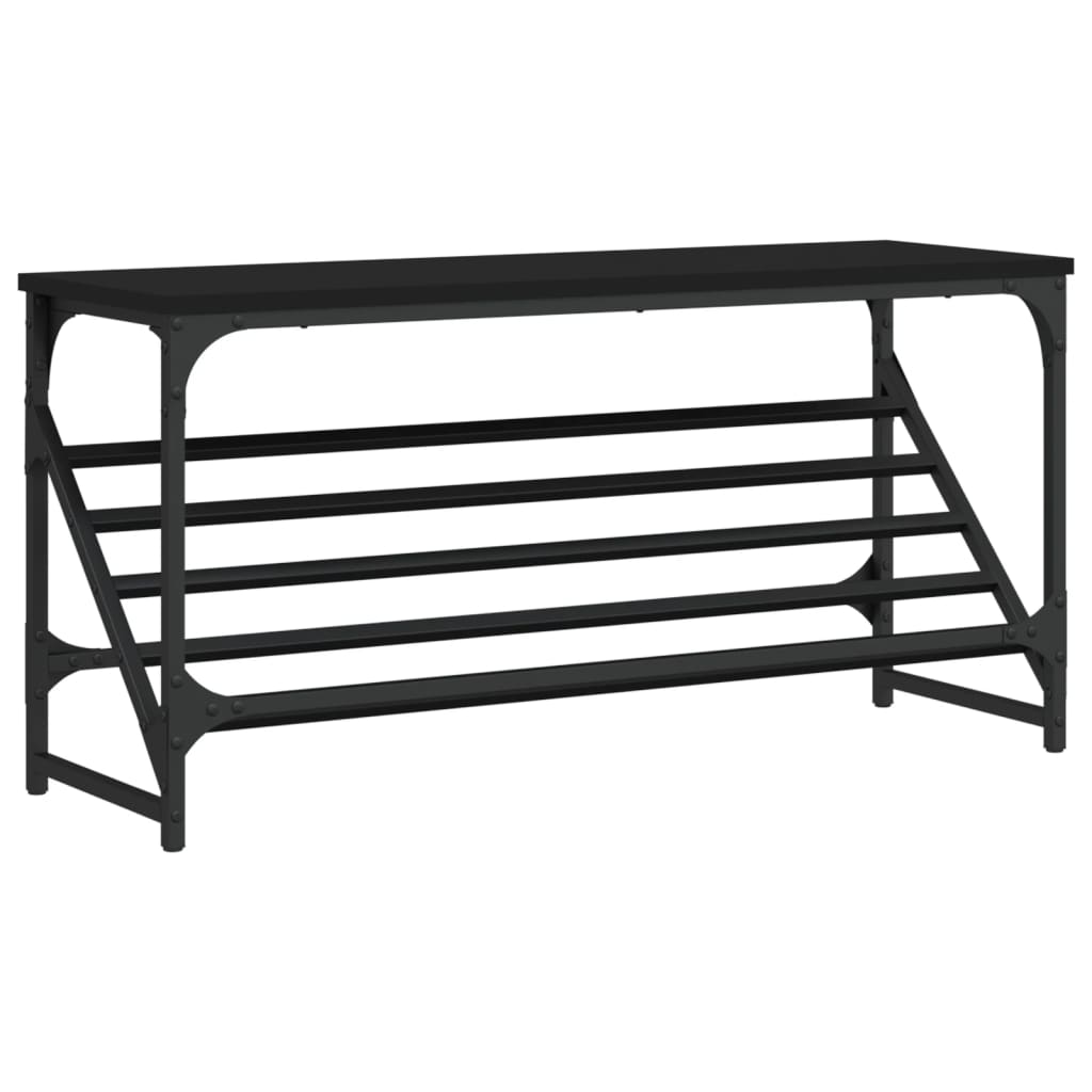 Skohylle svart 90x30x45 cm konstruert tre
