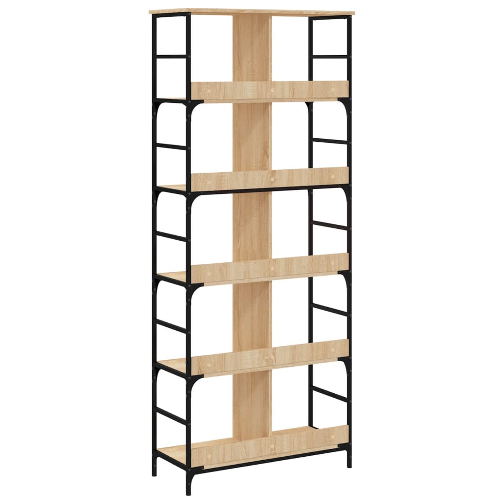 Bokhylle sonoma eik 78,5x33x188,5 cm konstruert tre