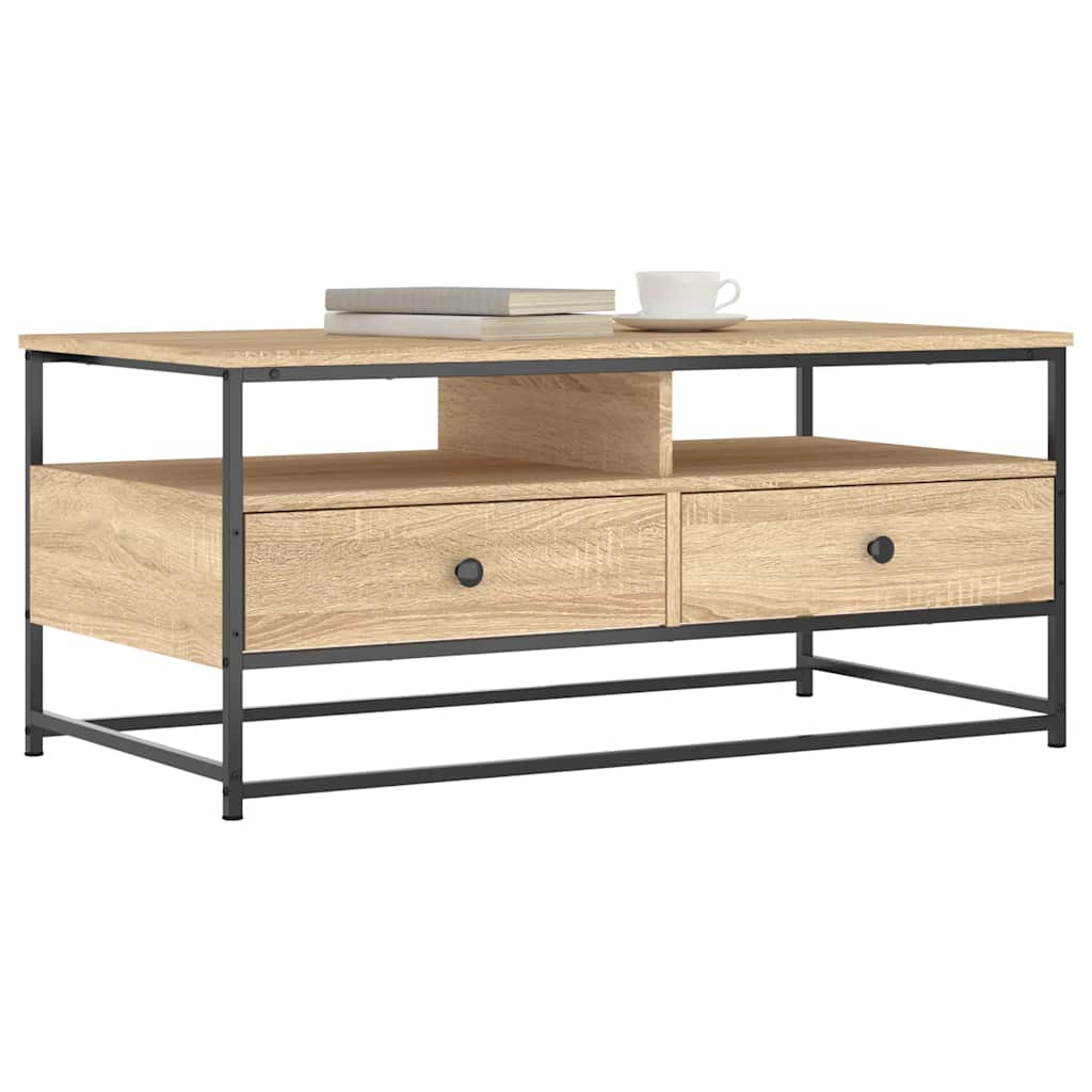Salongbord sonoma eik 100x51x45 cm konstruert tre