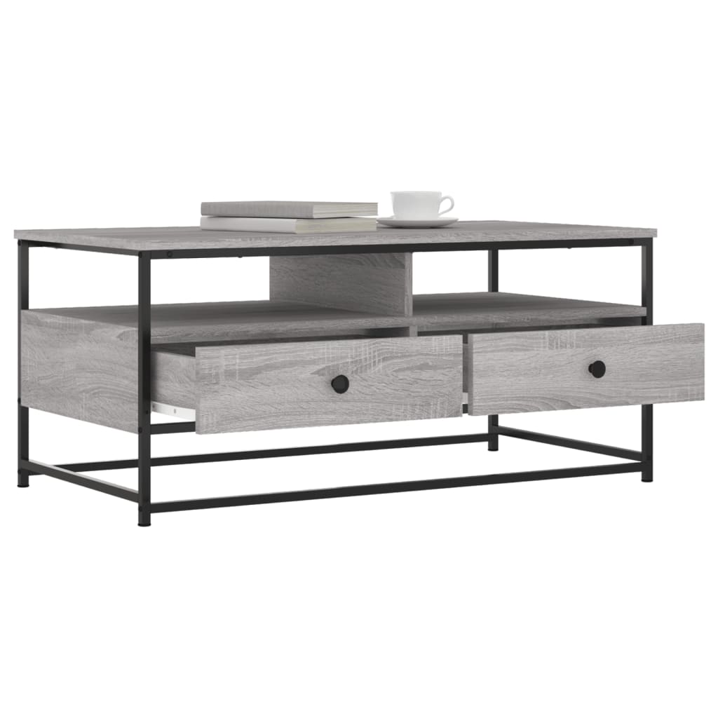 Salongbord grå sonoma 100x51x45 cm konstruert tre