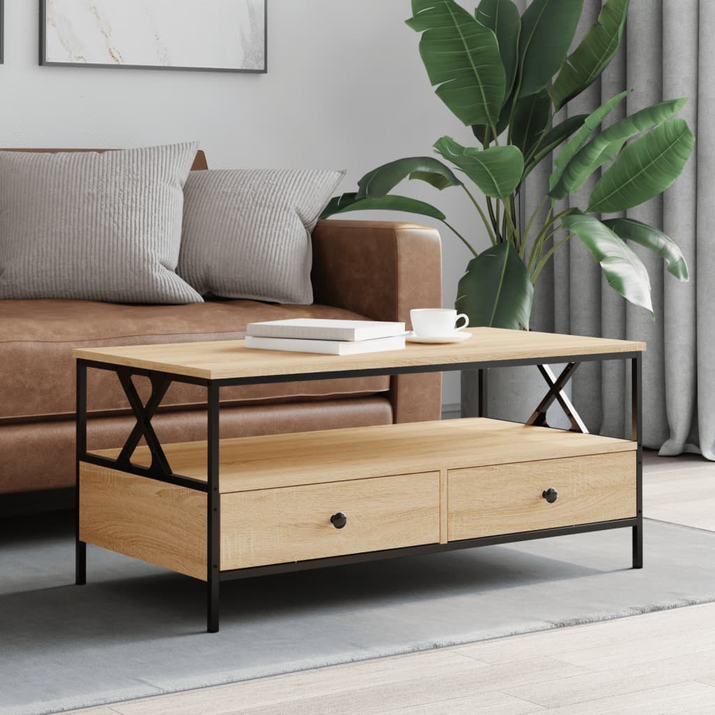 Salongbord sonoma eik 100x51x45 cm konstruert tre