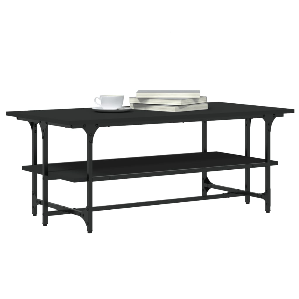 Salongbord svart 100x50x40 cm konstruert tre