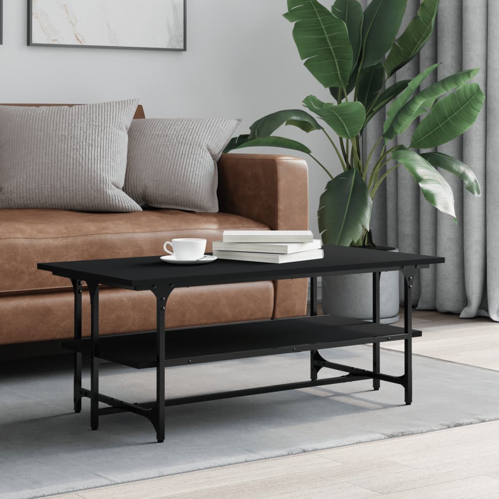 Salongbord svart 100x50x40 cm konstruert tre