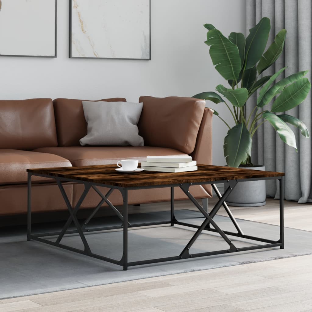 Salongbord røkt eik 100x100x40 cm konstruert tre