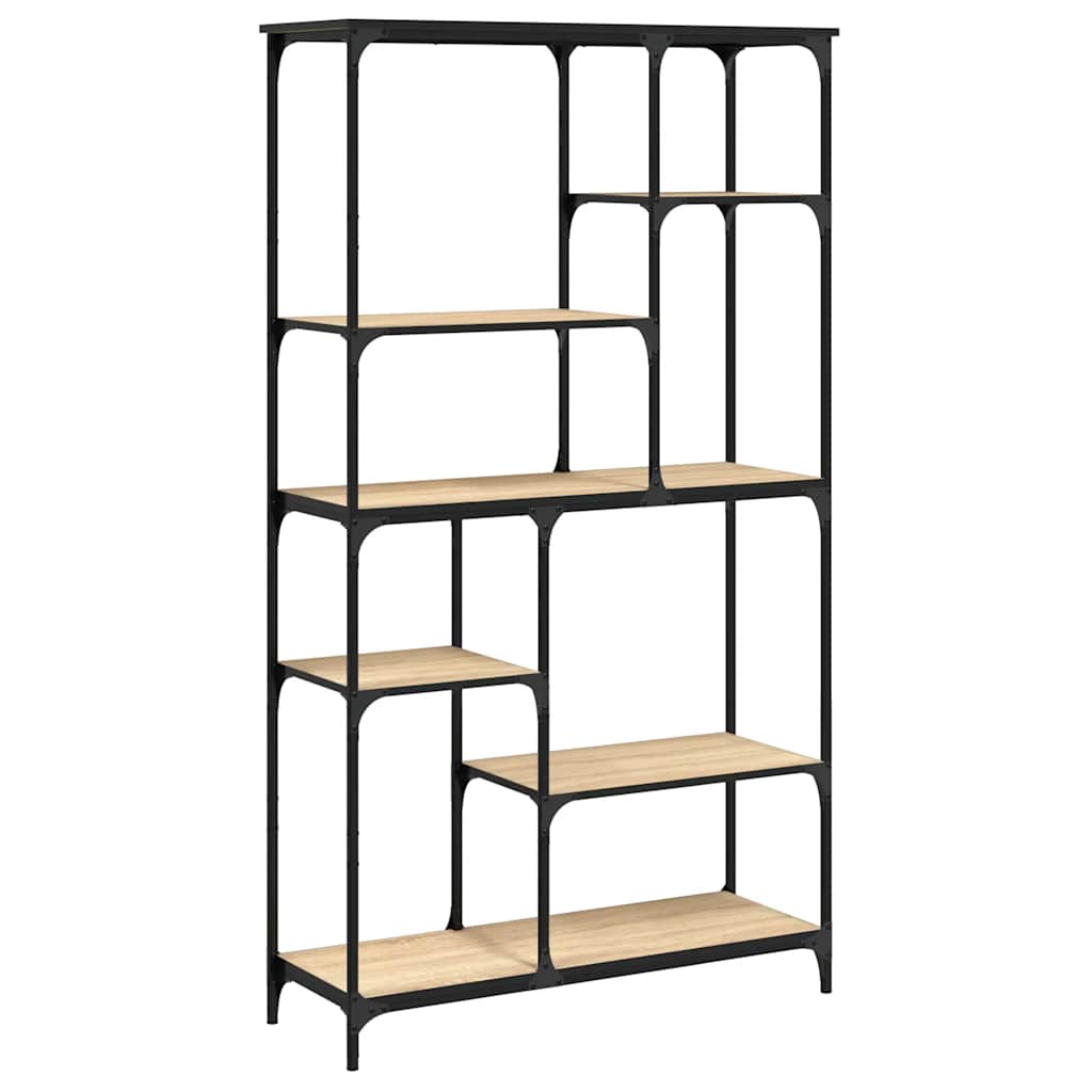 Bokhylle sonoma eik 99x35,5x176 cm konstruert tre og jern