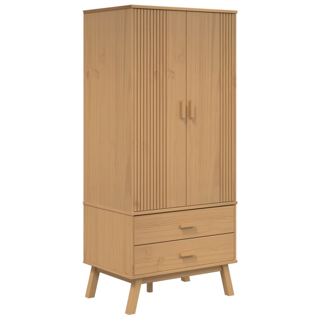 Garderobe OLDEN brun 76,5x53x172 cm heltre furu