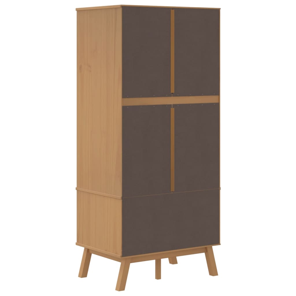 Garderobe OLDEN grå og brun 76,5x53x172 cm heltre furu vidaXL