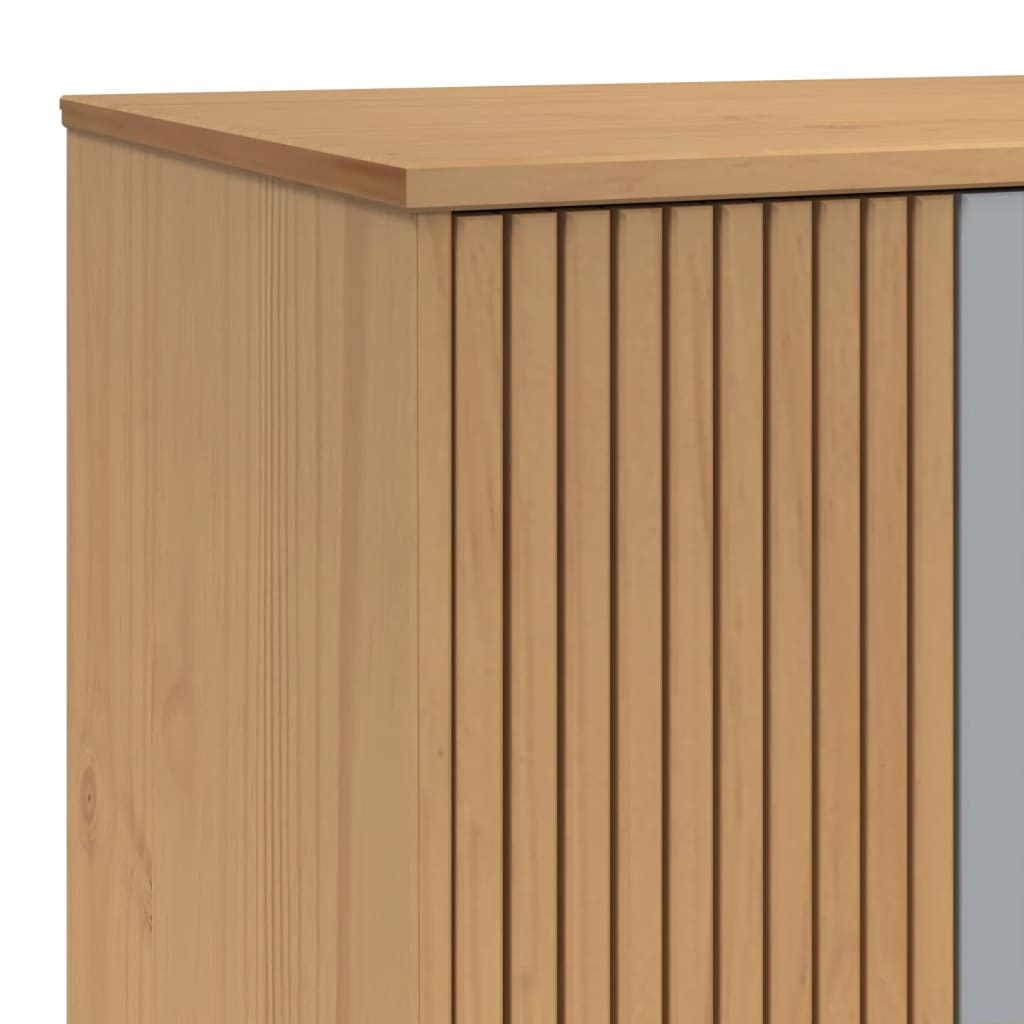 Garderobe OLDEN grå og brun 76,5x53x172 cm heltre furu vidaXL
