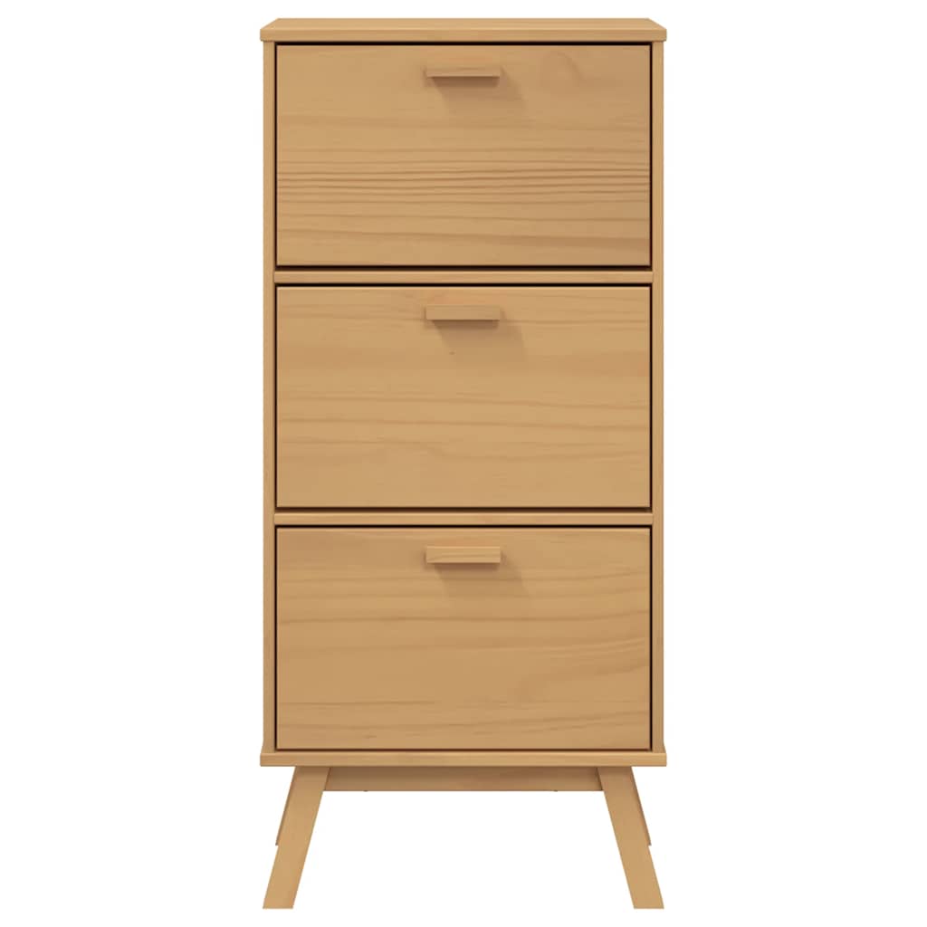 Skoskap OLDEN brun 55x35x120 cm heltre furu