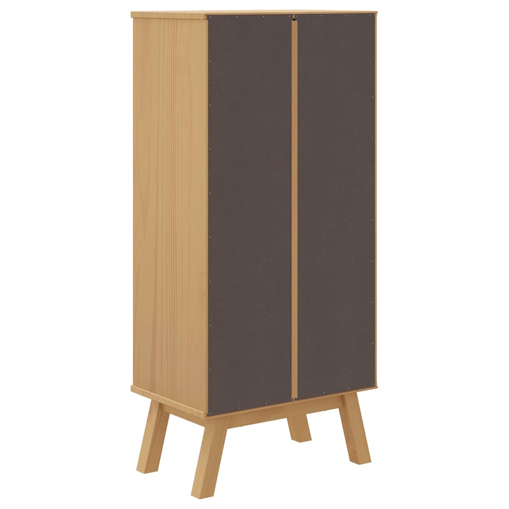 Skoskap OLDEN brun 55x35x120 cm heltre furu