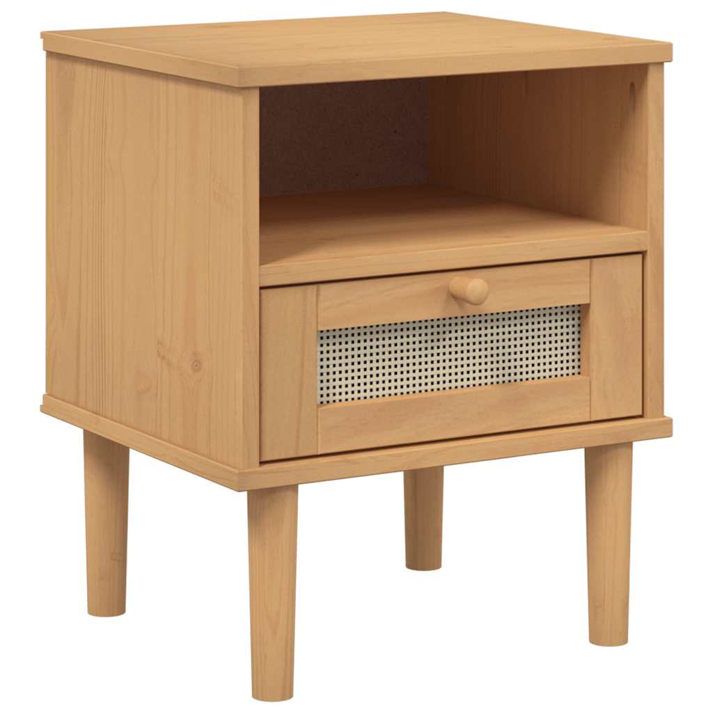 Nattbord SENJA rotting utseende brun 40x35x48 cm heltre furu