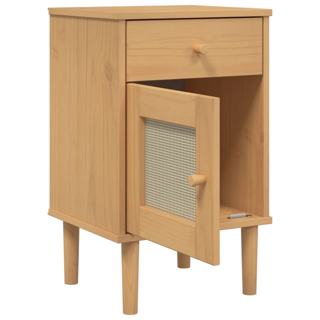 Nattbord SENJA rotting utseende brun 40x35x65 cm heltre furu
