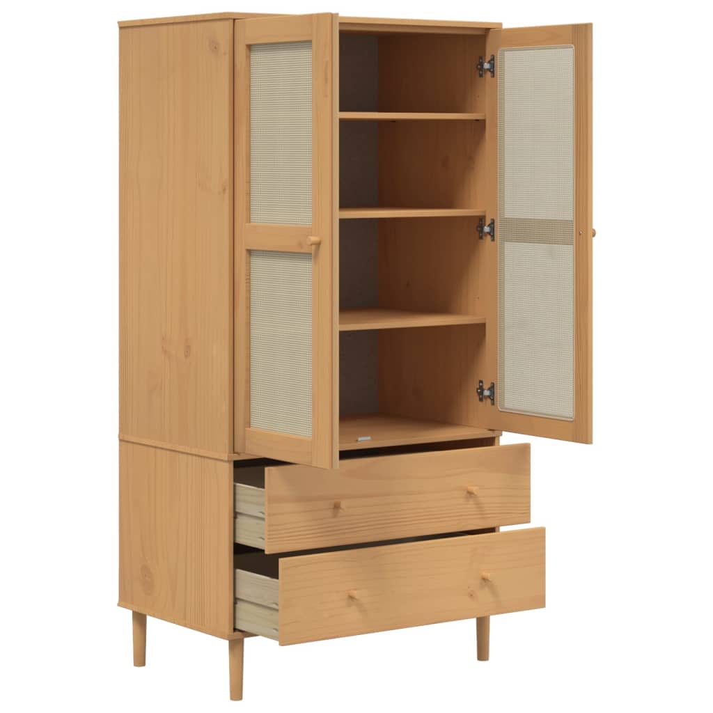 Garderobe SENJA rotting utseende brun 90x55x175 cm heltre furu