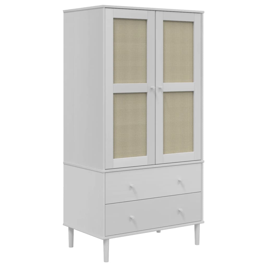 Garderobe SENJA rotting utseende hvit 90x55x175 cm heltre furu