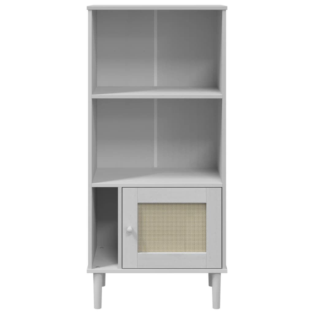 Bokhylle SENJA hvit 60x35x130 cm heltre furu