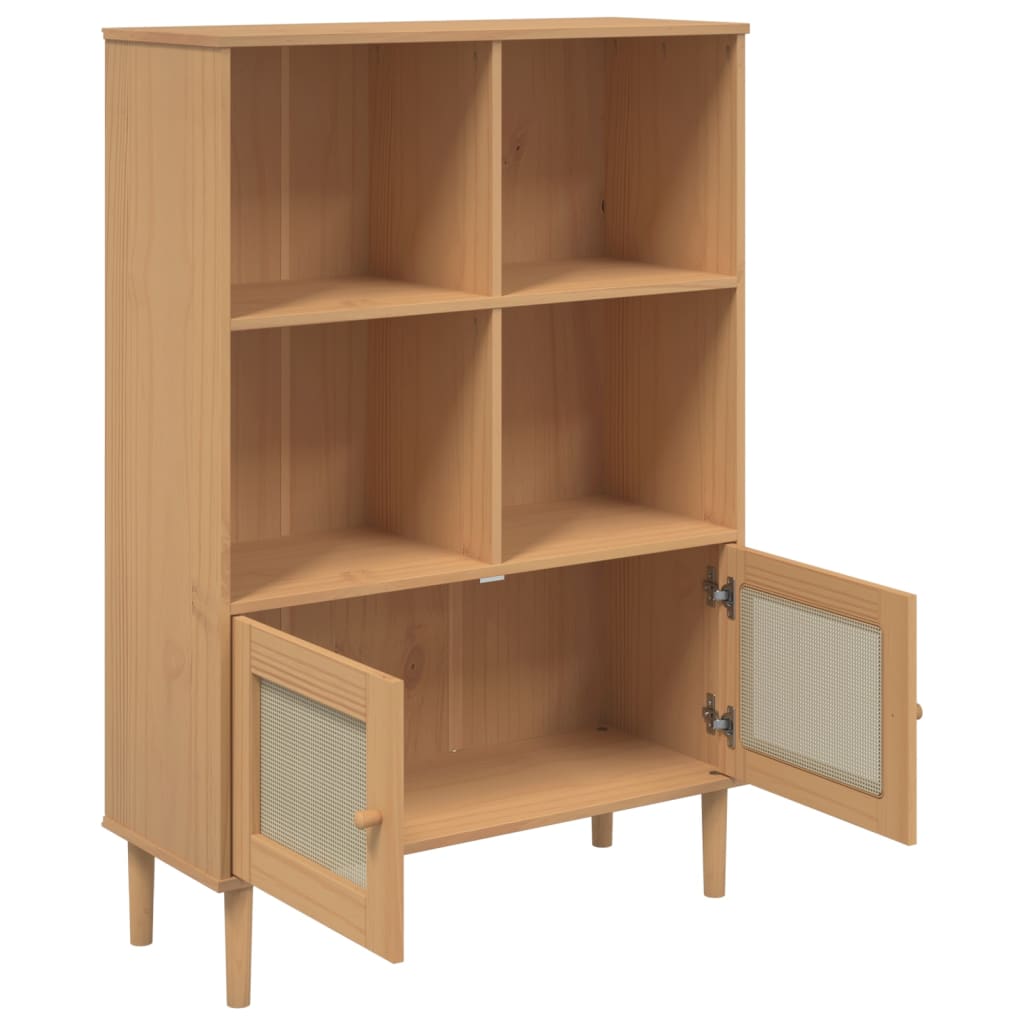Bokhylle SENJA brun 90x35x130 cm heltre furu