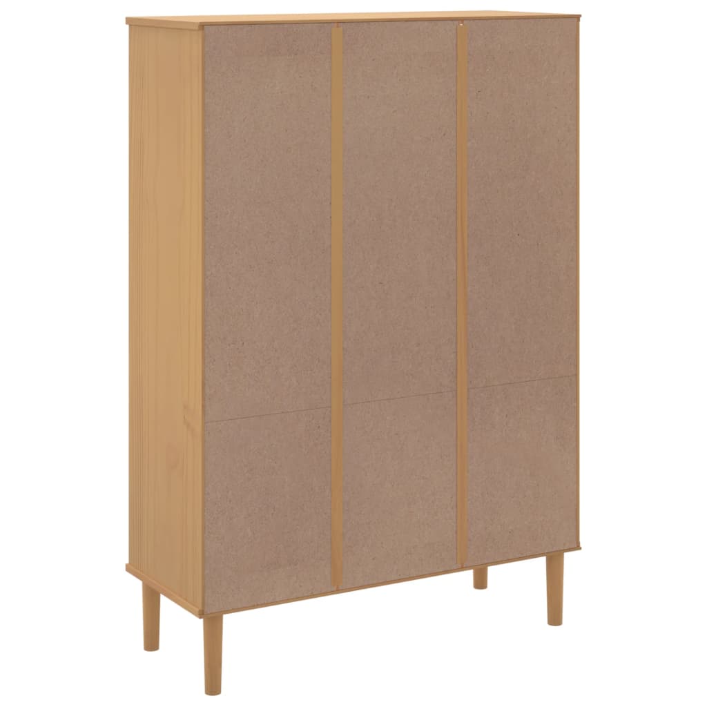 Bokhylle SENJA brun 90x35x130 cm heltre furu