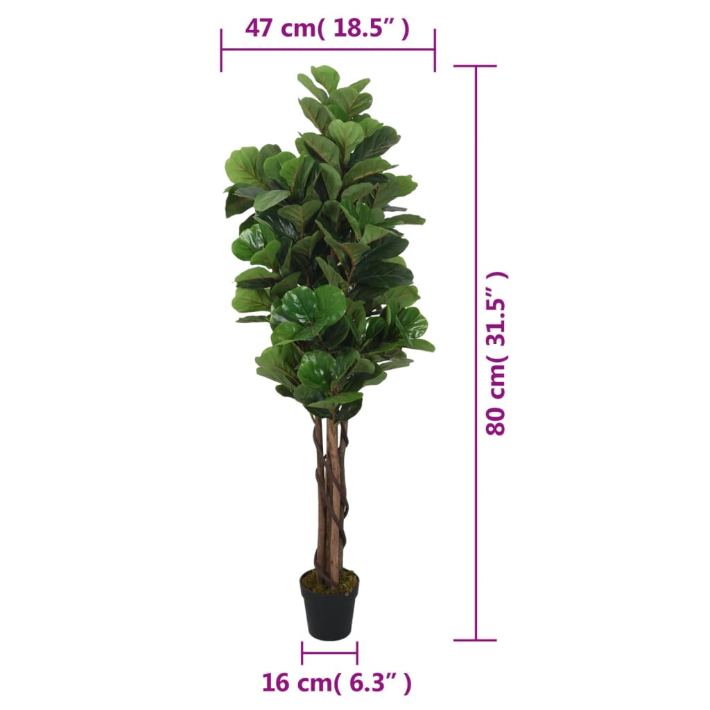 Kunstig fiolinfiken 96 blader 80 cm grønn