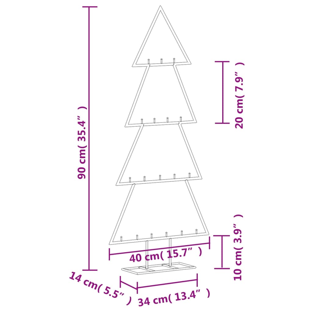 Juletre til dekorasjon metall svart 90 cm