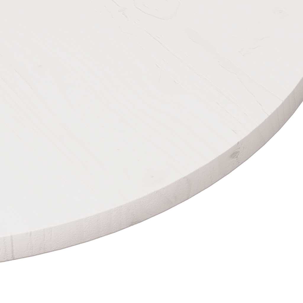 Bordplate rund hvit Ø80x3 cm heltre furu