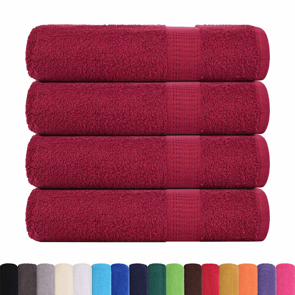 Badehåndklær FROGN 4 stk burgunder 100x150 cm 360 gsm