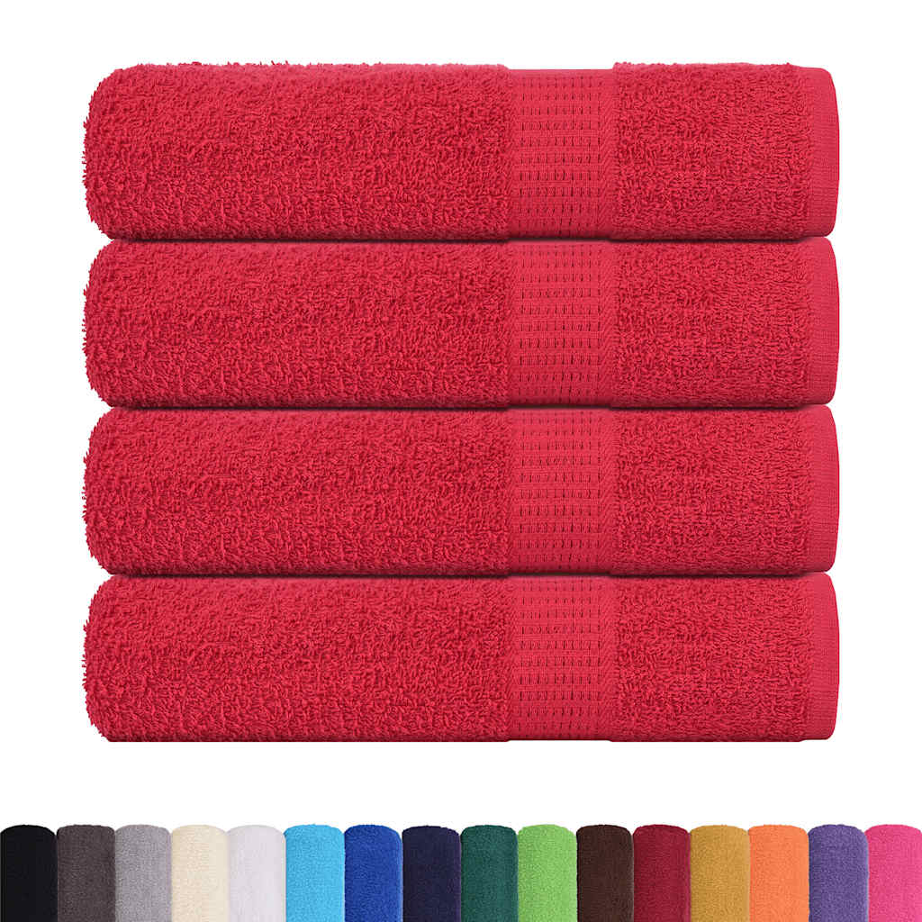 Badehåndklær FROGN 4 stk rød 100x150 cm 360 gsm vidaXL
