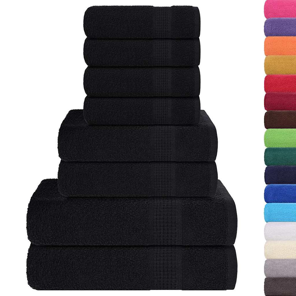 8-delers håndklesett FROGN svart 360 gsm