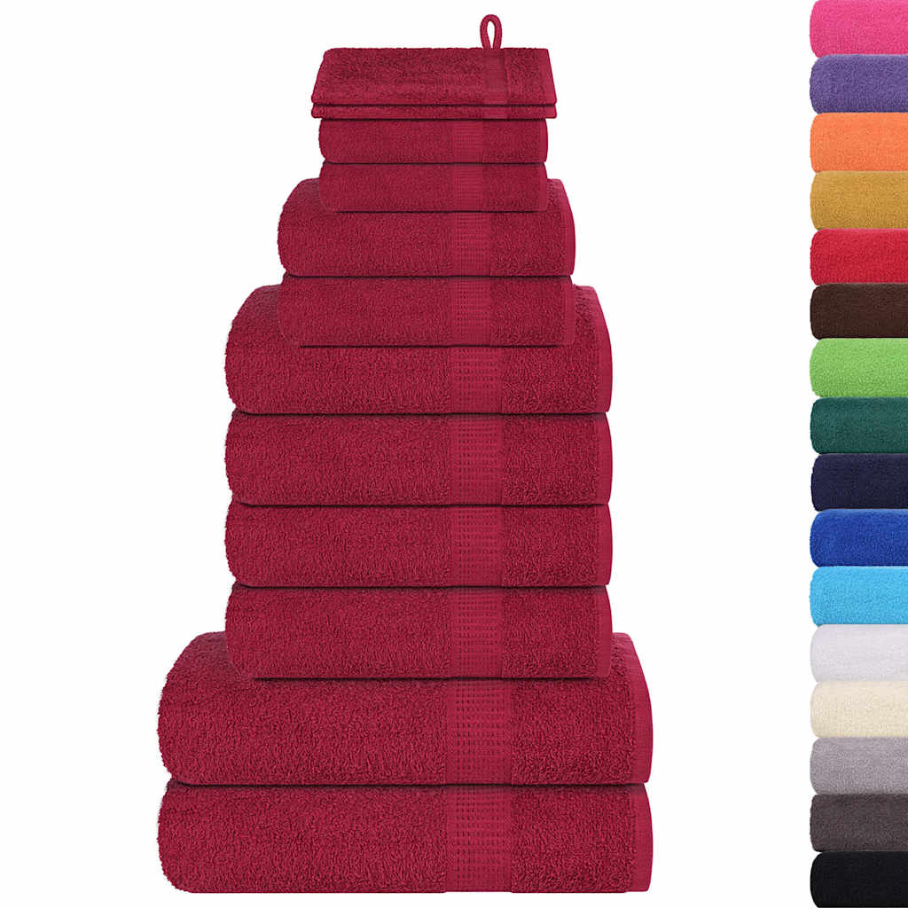 12-delers håndklesett FROGN burgunder 360 gsm
