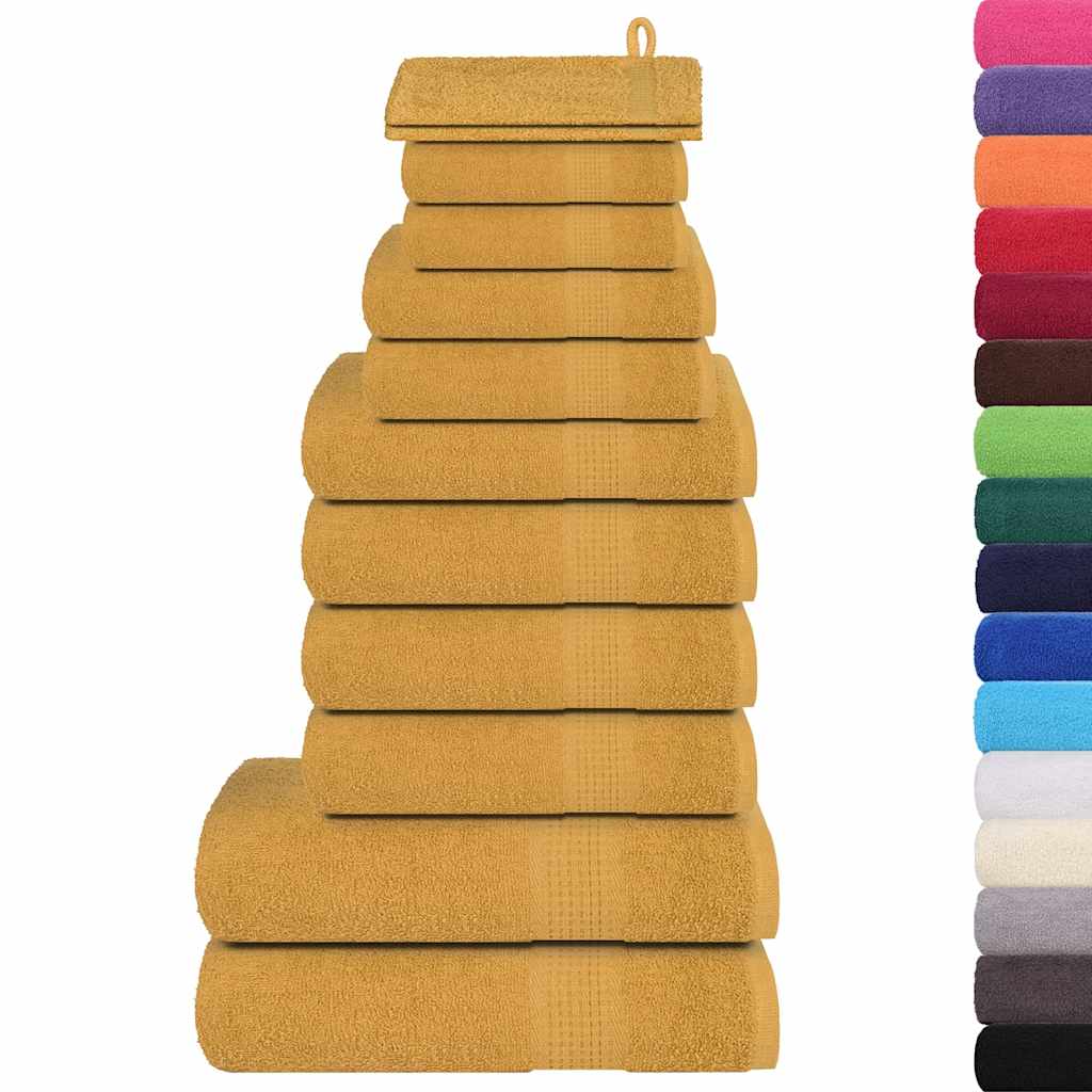 12-delers håndklesett FROGN gull 360 gsm