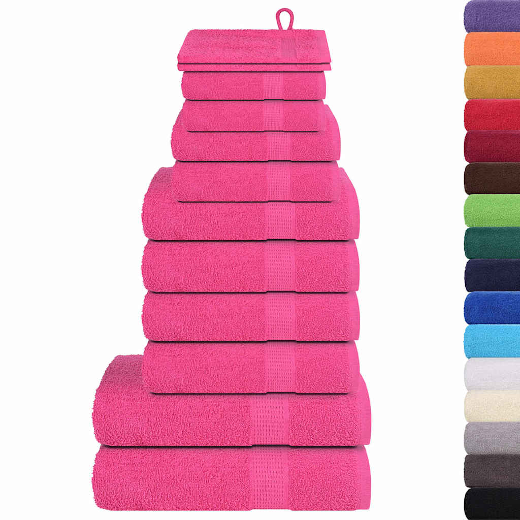 12-delers håndklesett FROGN rosa 360 gsm