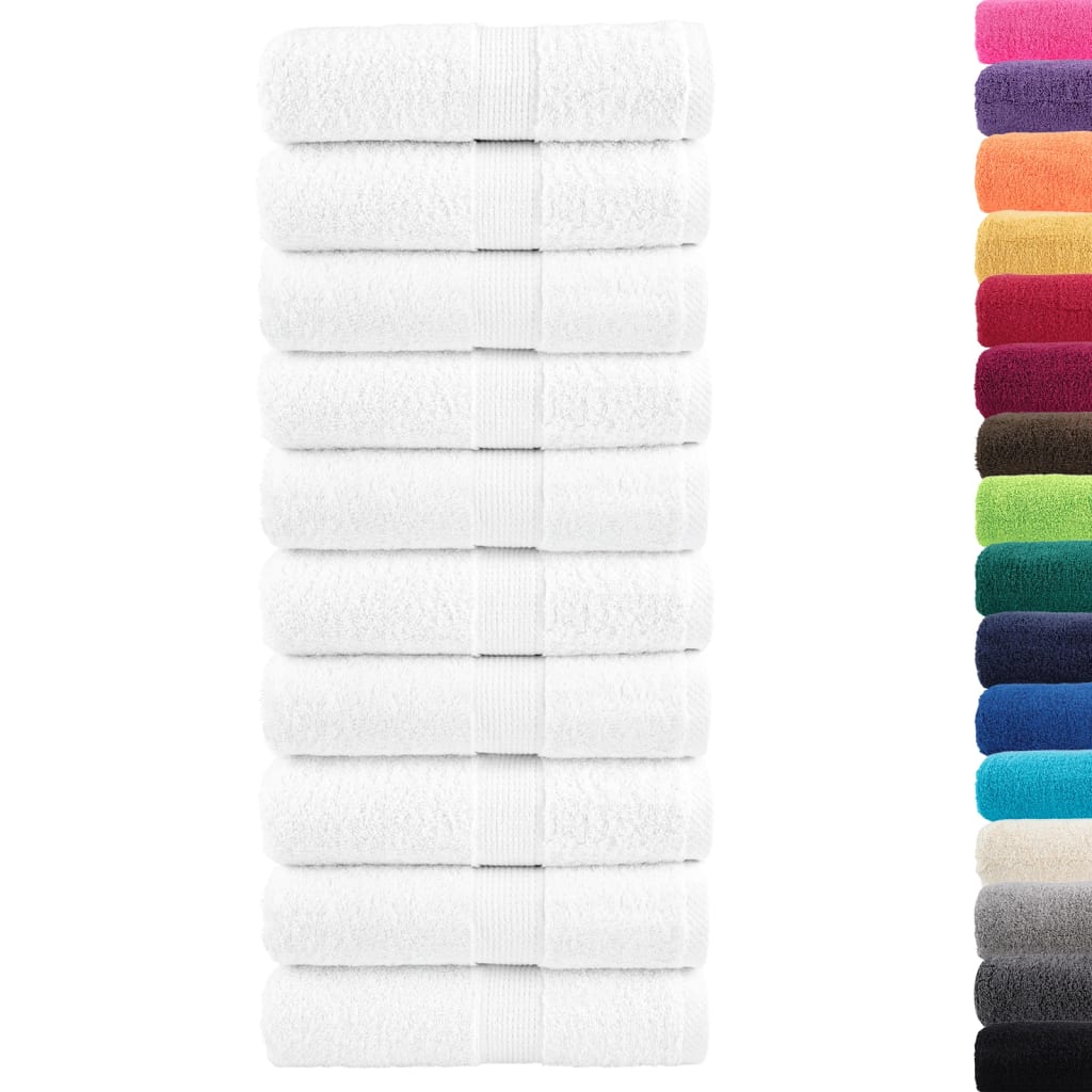 Premium vaskehåndklær SOLUND 10 stk hvite 30x30 cm 600 g/m²