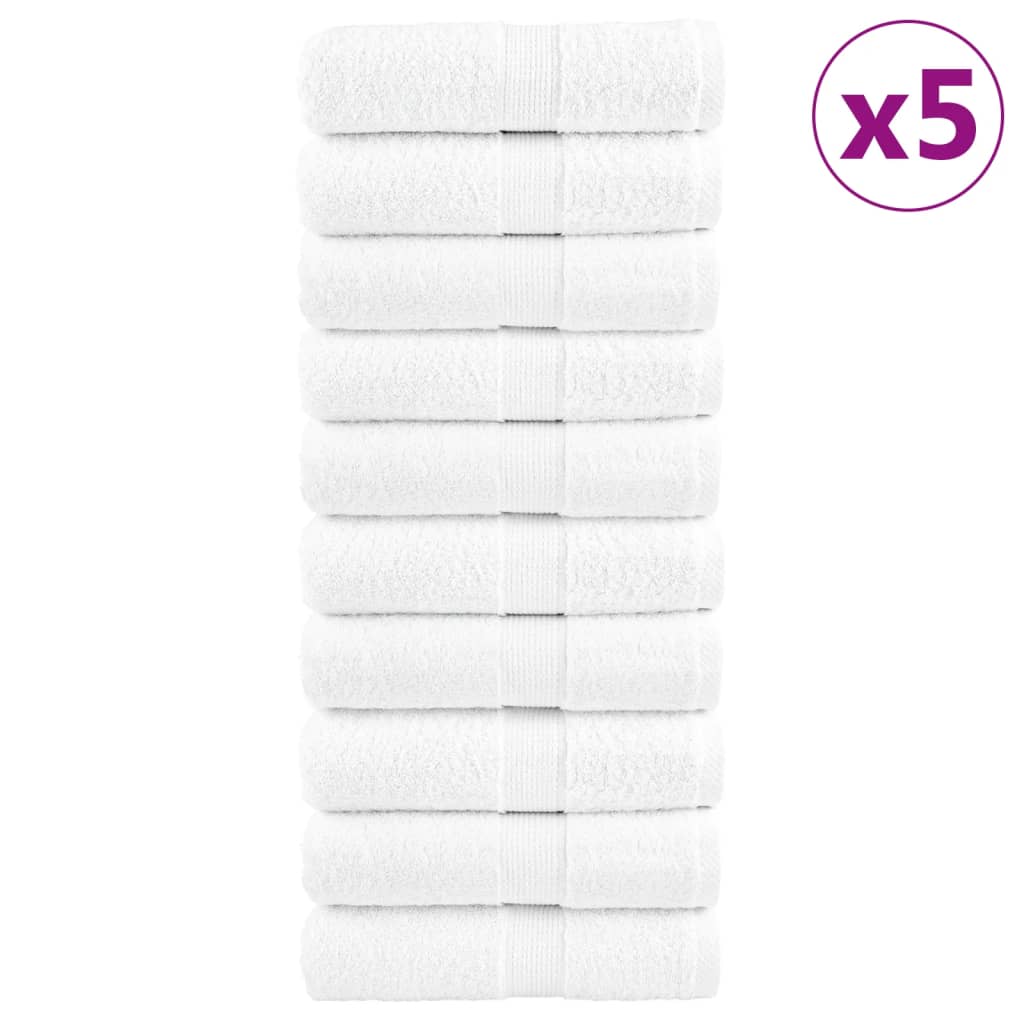 Premium vaskehåndklær SOLUND 50 stk hvite 30x30 cm 600 g/m²