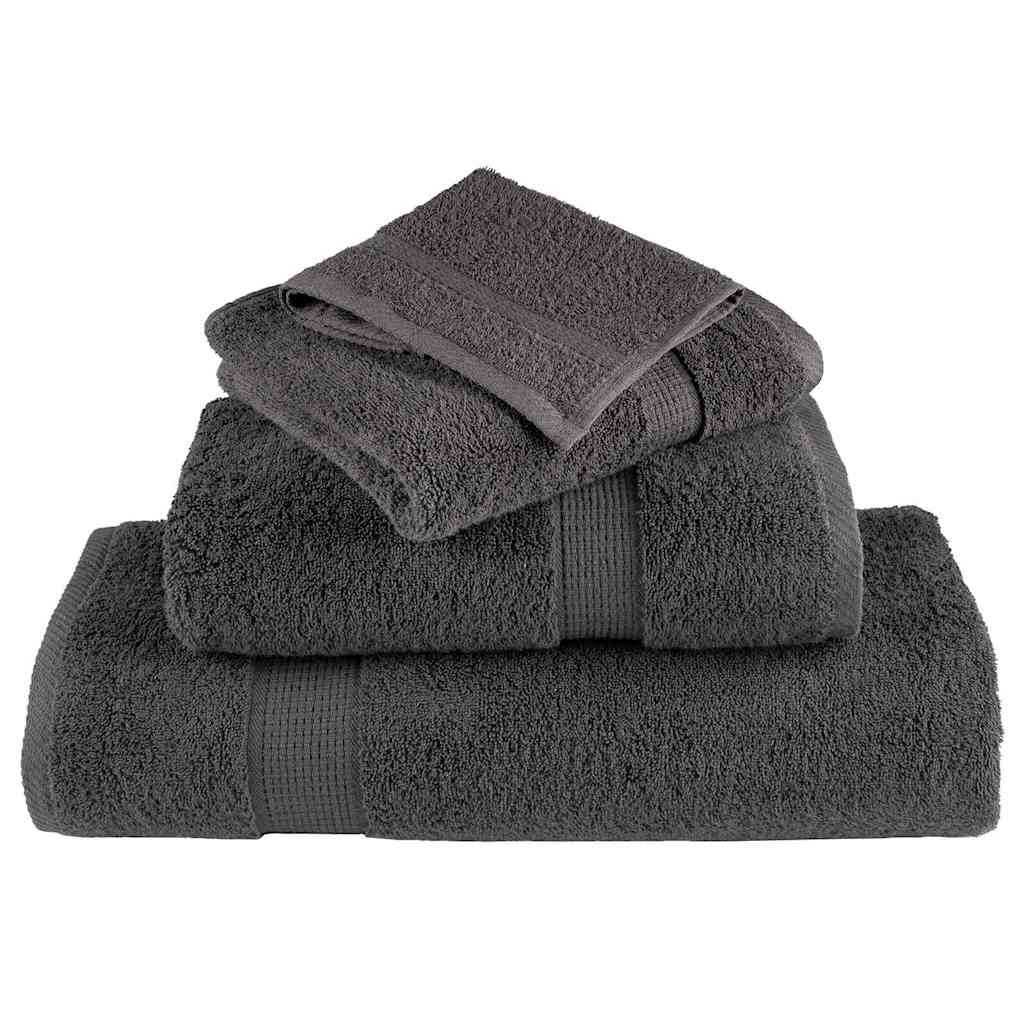 Gjesthåndkle SOLUND 4 stk. Antrasitt 15 x 21 cm 550 gsm