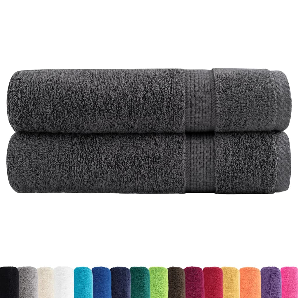Premium håndklær SOLUND 2 stk antrasitt 50x100 cm 600gsm