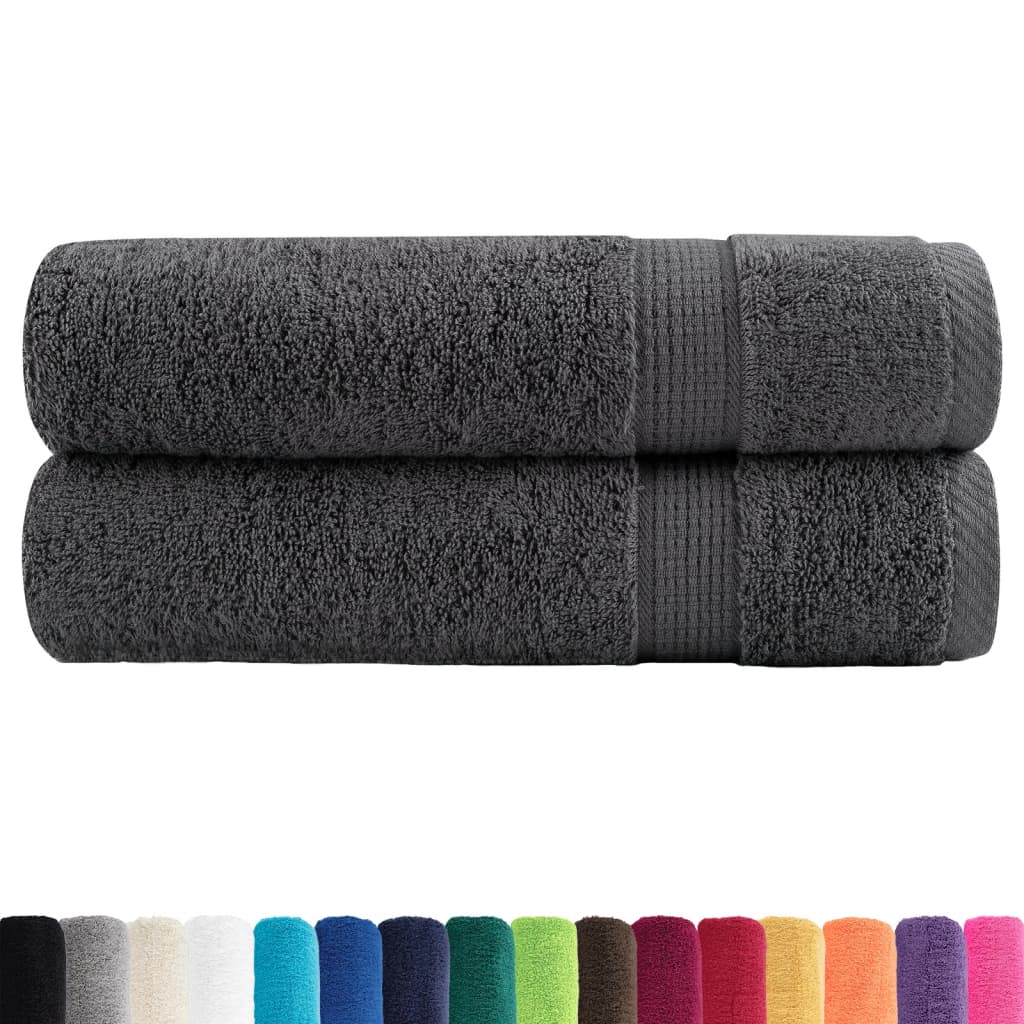 Premium dusjhåndklær SOLUND 2 stk antrasitt 70x140 cm 600gsm