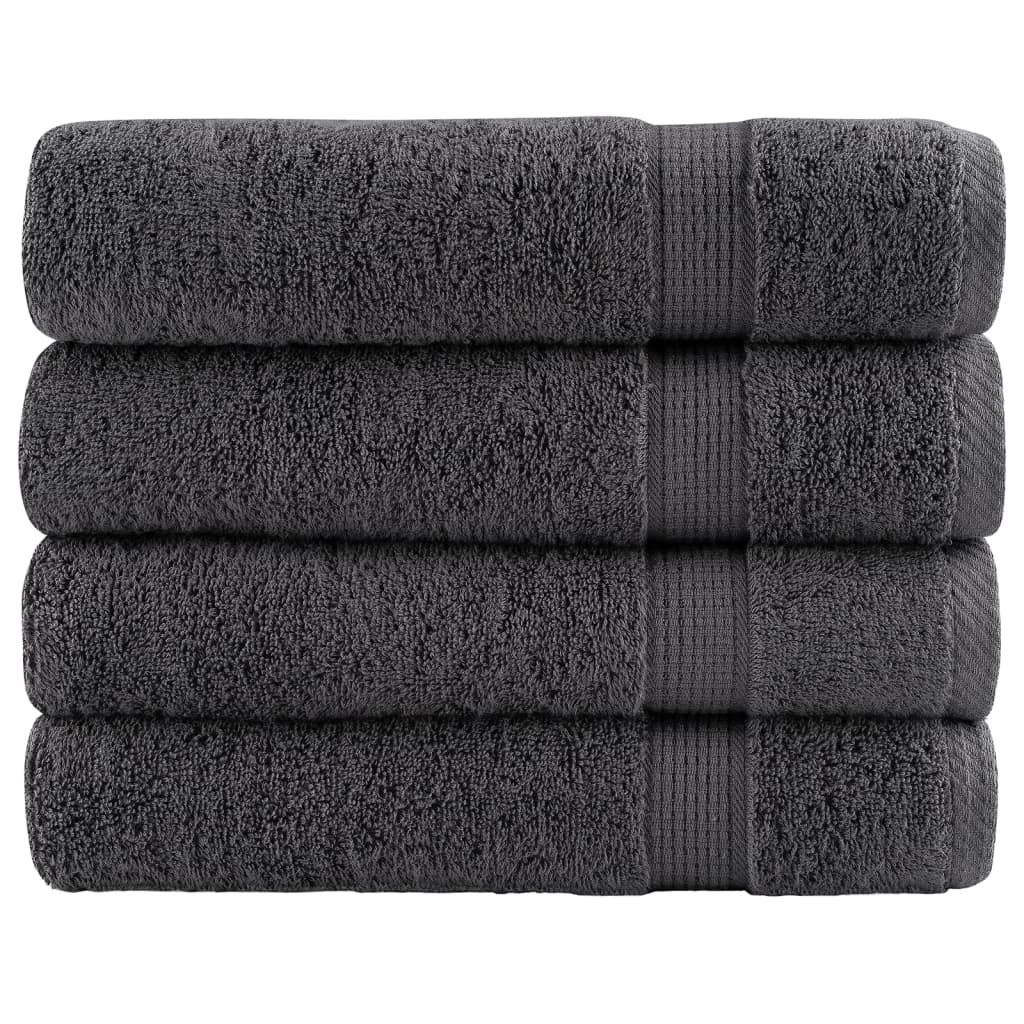 Premium dusjhåndklær SOLUND 4 stk antrasitt 70x140 cm 600gsm