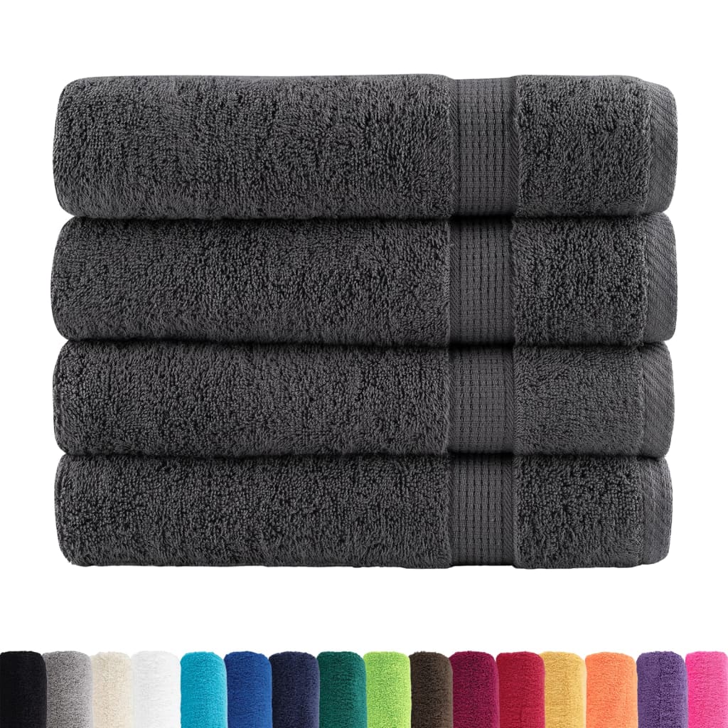 Premium dusjhåndklær SOLUND 4 stk antrasitt 70x140 cm 600gsm