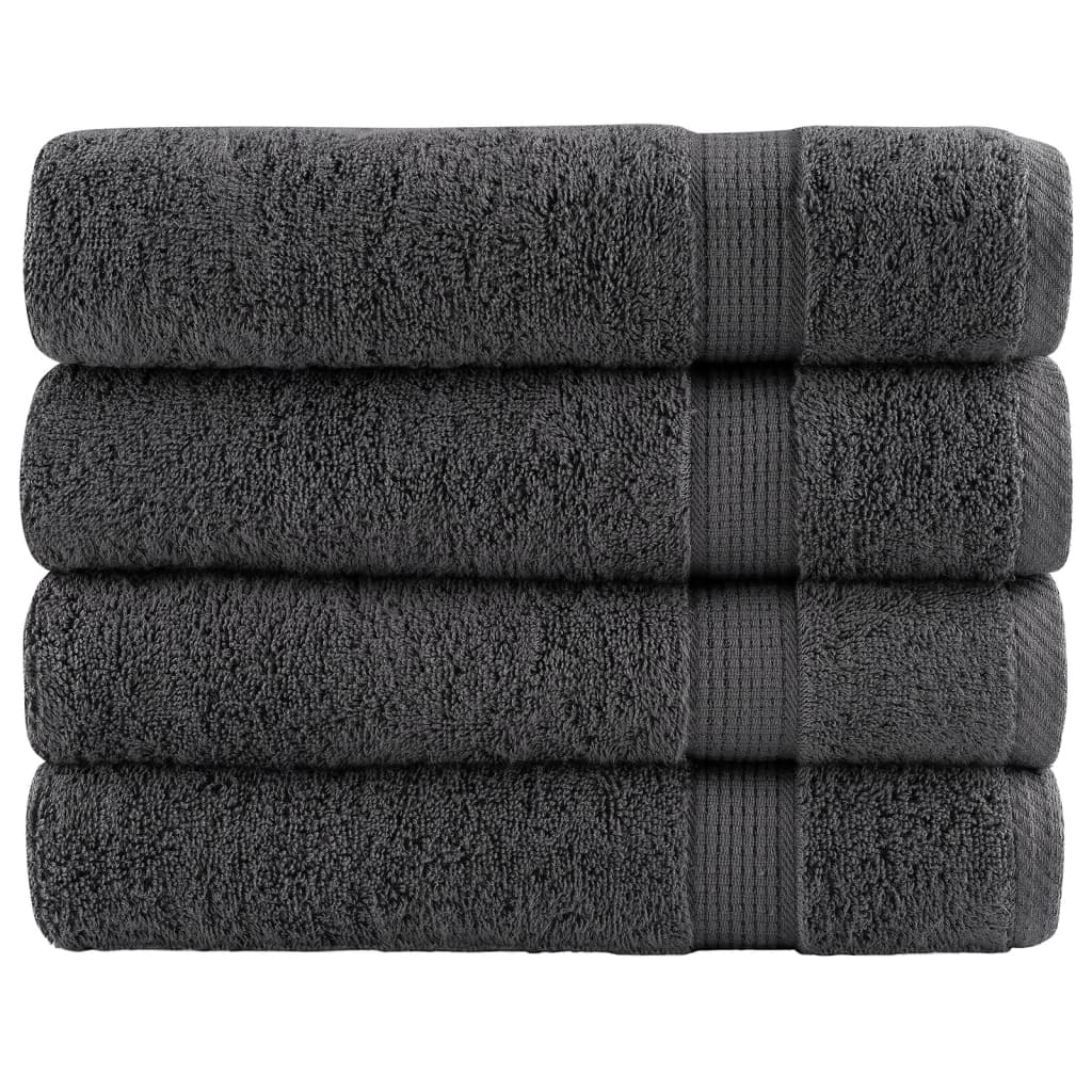 Premium badehåndklær SOLUND 4 stk antrasitt 100x150 cm 600gsm