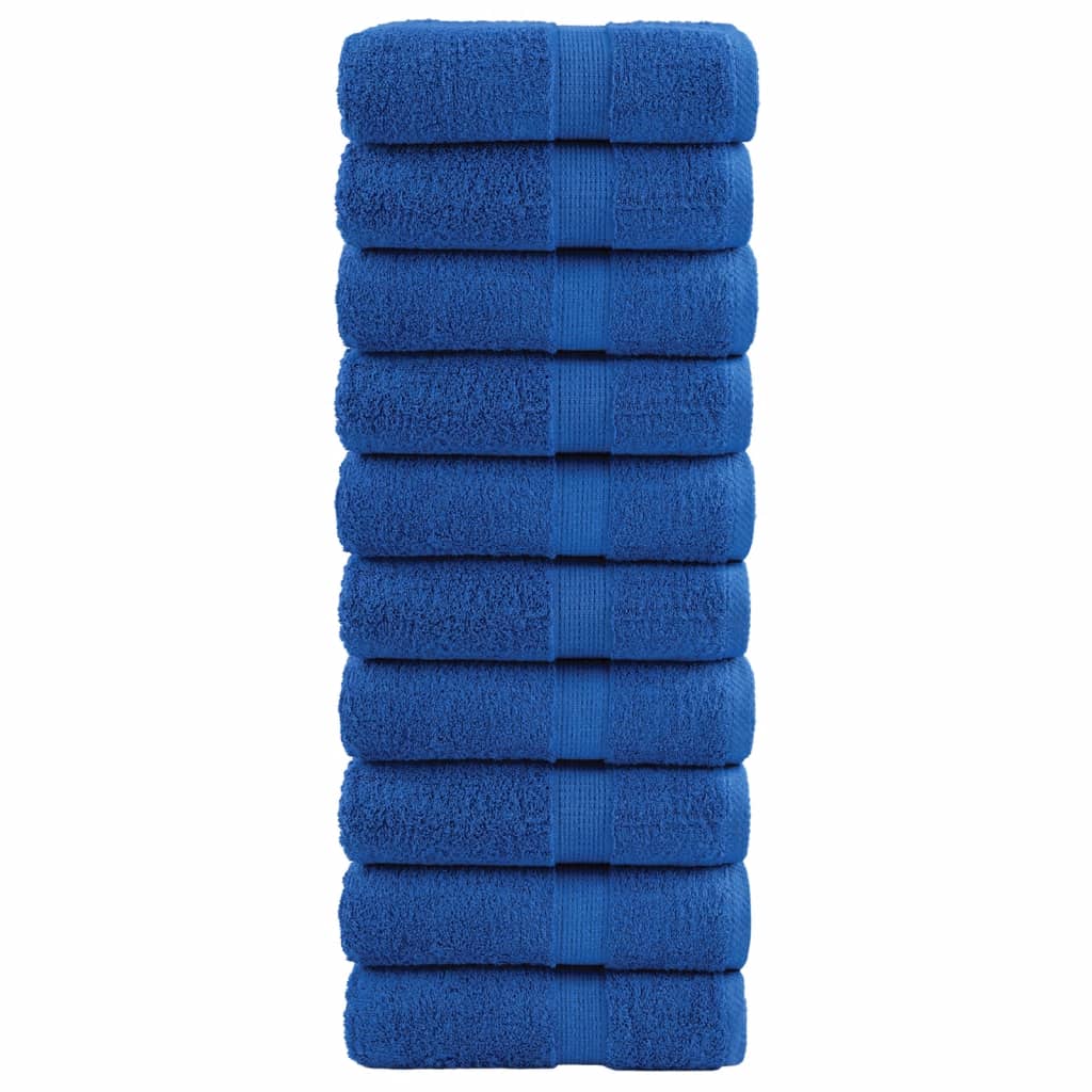 Premium gjestehåndklær SOLUND 10 stk blå 30x50 cm 600gsm