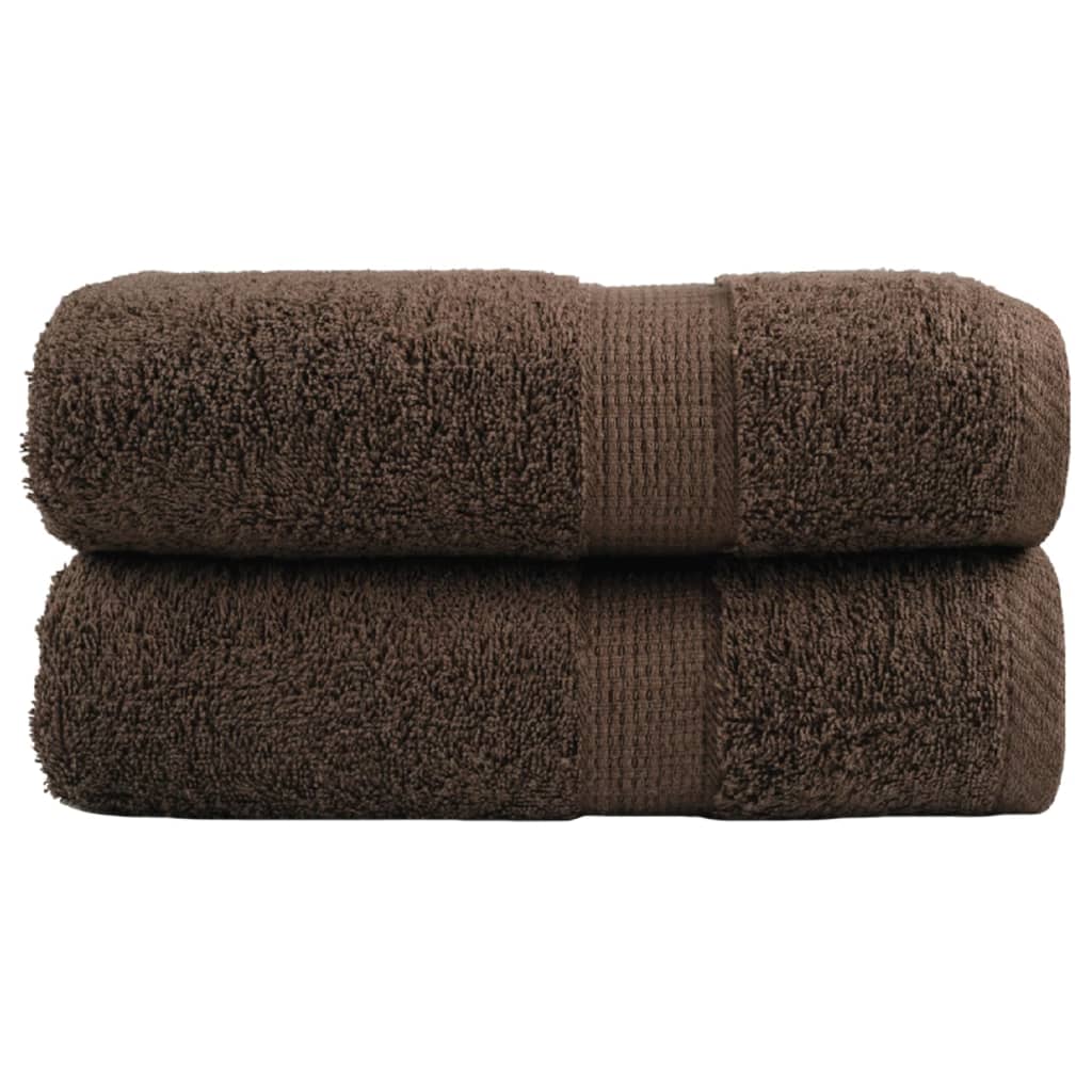 Premium vaskehåndklær SOLUND 2 stk brune 30x30 cm 600 g/m²