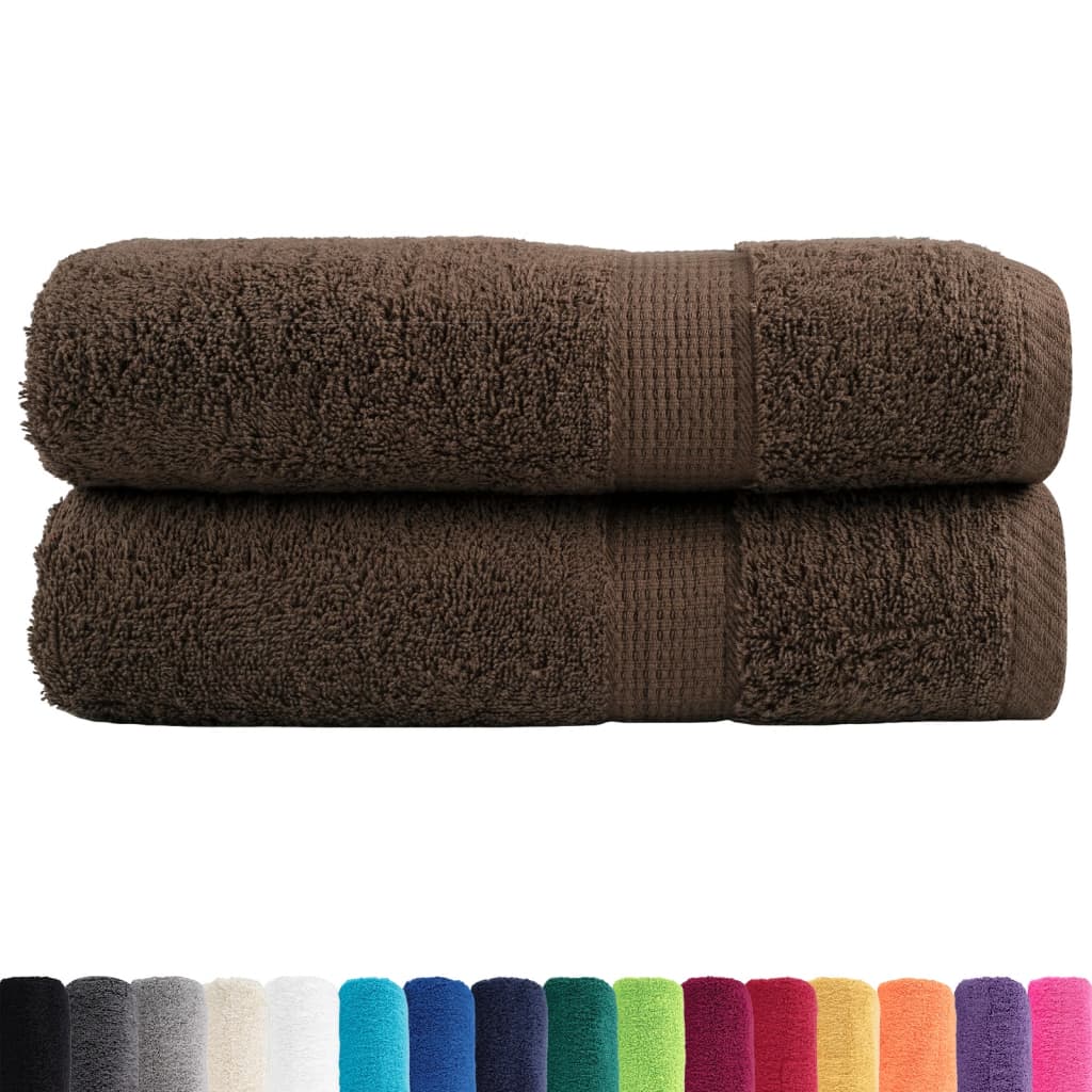 Premium håndklær SOLUND 2 stk brun 50x100 cm 600gsm
