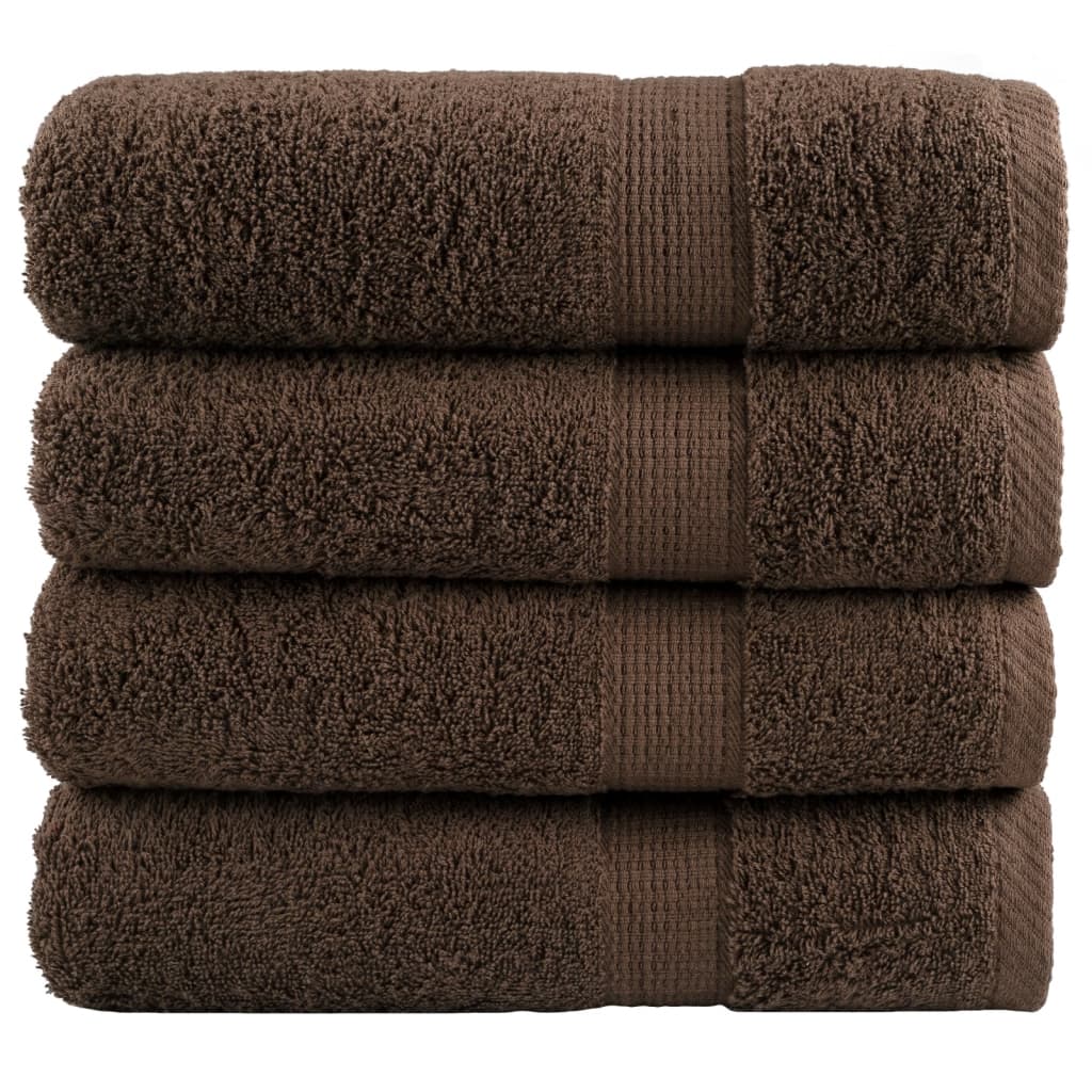Premium håndklær SOLUND 4 stk brun 50x100 cm 600gsm